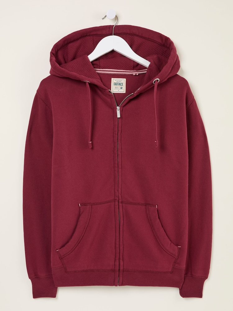 FatFace Amy Burgundy Red Zip Through Hoodie - Image 5 of 5