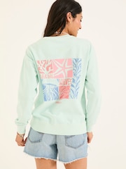 FatFace Georgia Mint Green MCS Graphic Crew Sweatshirt - Image 2 of 6