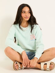 FatFace Georgia Mint Green MCS Graphic Crew Sweatshirt - Image 3 of 6