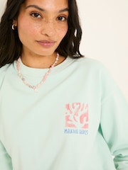 FatFace Georgia Mint Green MCS Graphic Crew Sweatshirt - Image 4 of 6