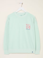 FatFace Georgia Mint Green MCS Graphic Crew Sweatshirt - Image 5 of 6