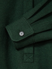 Reiss Green Lauren Shirt-Style Shift Dress With Wool - Image 6 of 6