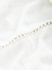 White Button Down Long Sleeve Doublecloth Blouse - Image 7 of 8