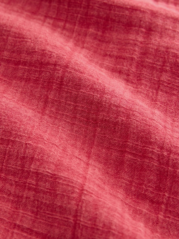 Red Button Down Long Sleeve Doublecloth Blouse - Image 3 of 3