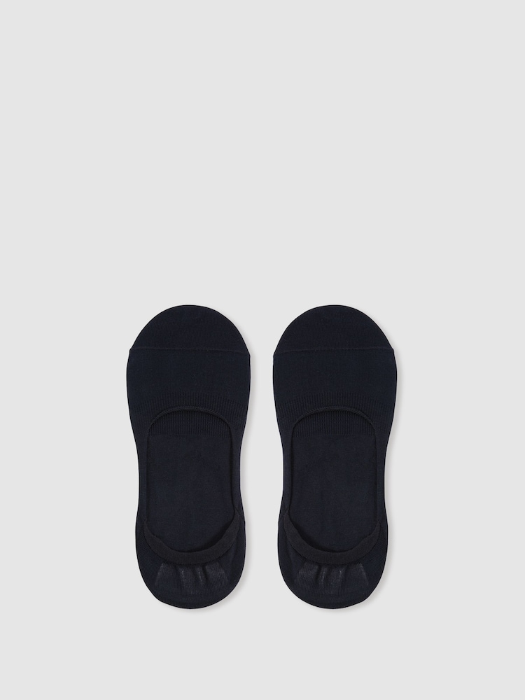Reiss Navy Rafi Cotton-Blend Loafer Socks - Image 1 of 3