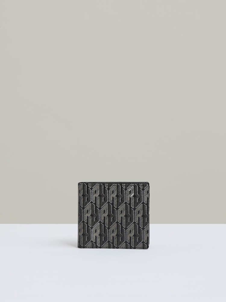 Grau Mehrfarbig - Reiss – Forest – Monogramm-Geldbörse aus beschichtetem Canvas - Bild 1 von 3