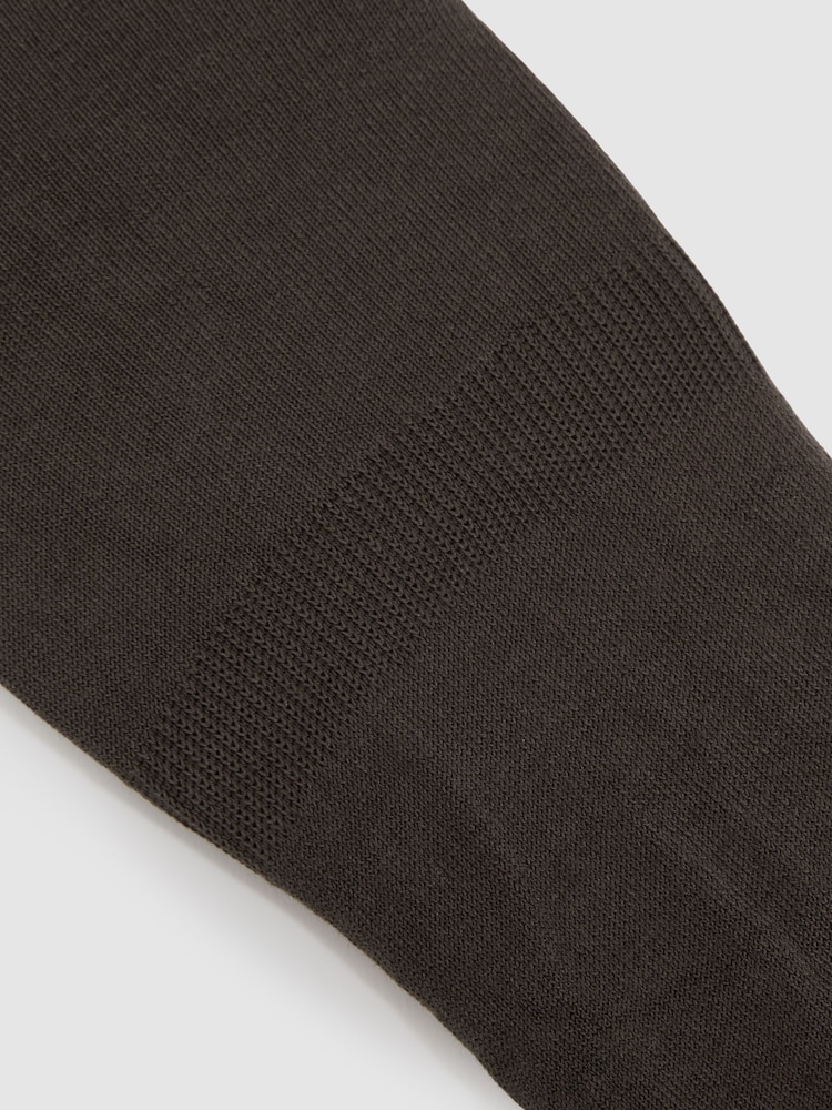 Reiss Chocolate Rafi Cotton-Blend Loafer Socks - Image 3 of 3