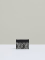 Reiss Grey Multi Fletcher Monogram Canvas Card Holder - Image 2 of 3