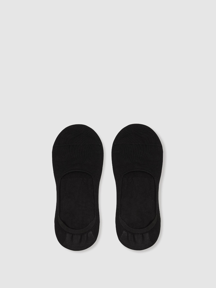 Reiss Black Rafi Cotton-Blend Loafer Socks - Image 1 of 3