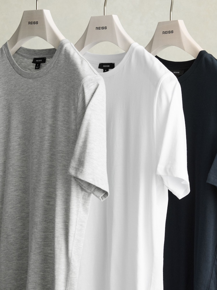 Multi - Lot de 3 t-shirts Reiss Bless à col rond en jersey de coton - Image 1 of 5