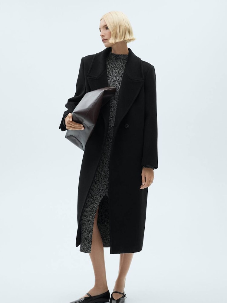 Mango Black Flecked Jersey Dress - Image 1 of 6