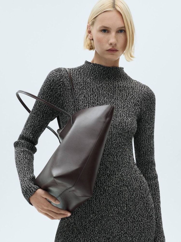 Mango Black Flecked Jersey Dress - Image 2 of 6
