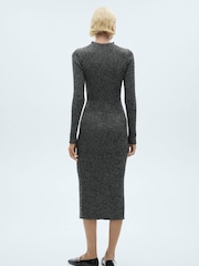 Mango Black Flecked Jersey Dress - Image 3 of 6