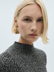 Mango Black Flecked Jersey Dress - Image 4 of 6