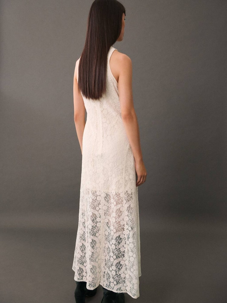 Mango Cream Lace Detail Gown - Image 2 of 7