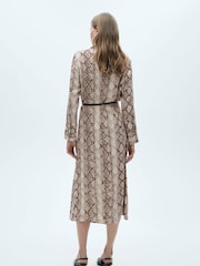 Mango Brown Snake Print Shirt Dress - Image 2 of 6