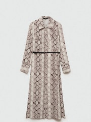 Mango Brown Snake Print Shirt Dress - Image 5 of 6