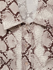 Mango Brown Snake Print Shirt Dress - Image 6 of 6