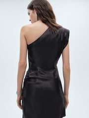 Mango Black One Shoulder Dress - Image 2 of 7