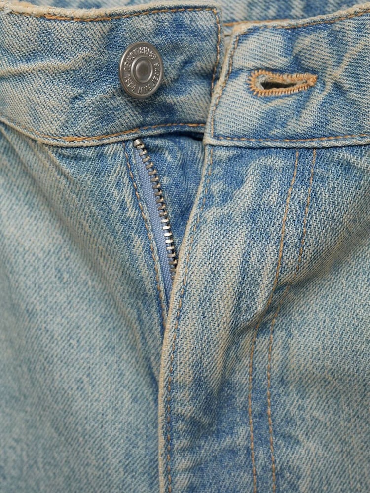 Mango Blue Mira Mid Rise Straight Leg 100% Cotton Jeans - Image 7 of 7