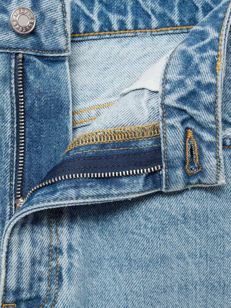 Mango Blue Mom Fit High Waist 100% Cotton Jeans - Image 7 of 7