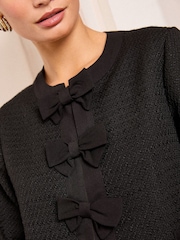 Love & Roses Short Textured Nœud Detail habillé Veste - Image 4 de 5