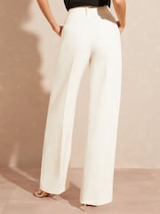 Love & Roses Ivory High Waist Wide Leg Tailored Trousers - Image 2 of 4