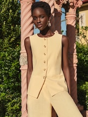 Love & Roses Buttermilk Waistcoat With Linen Longline - Image 1 of 4