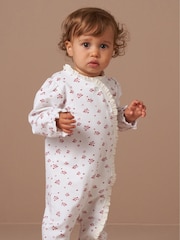 Angel & Rocket White Clemie Frill Heart Babygrow - Image 1 of 6