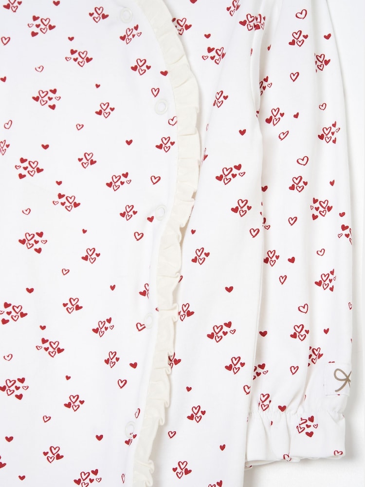 Angel & Rocket White Clemie Frill Heart Babygrow - Image 6 of 6