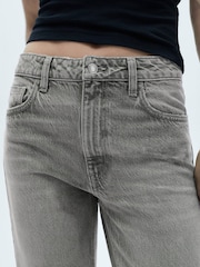Mango Grey Mom Slim Fit High Waist 100% Cotton Jeans - Image 5 of 7