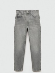 Mango Grey Mom Slim Fit High Waist 100% Cotton Jeans - Image 6 of 7
