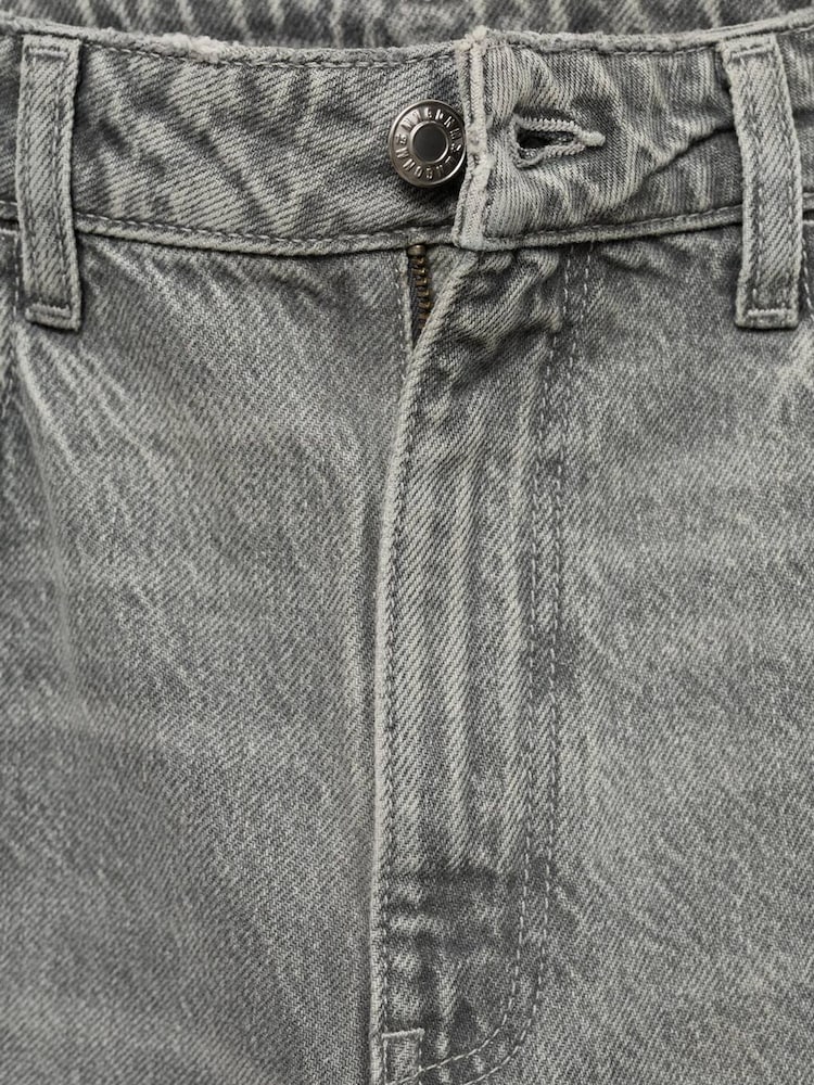 Mango Grey Mom Slim Fit High Waist 100% Cotton Jeans - Image 7 of 7