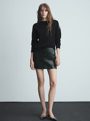 Mango Black Knitted Sweater With Glitter Detail - Image 1 of 6