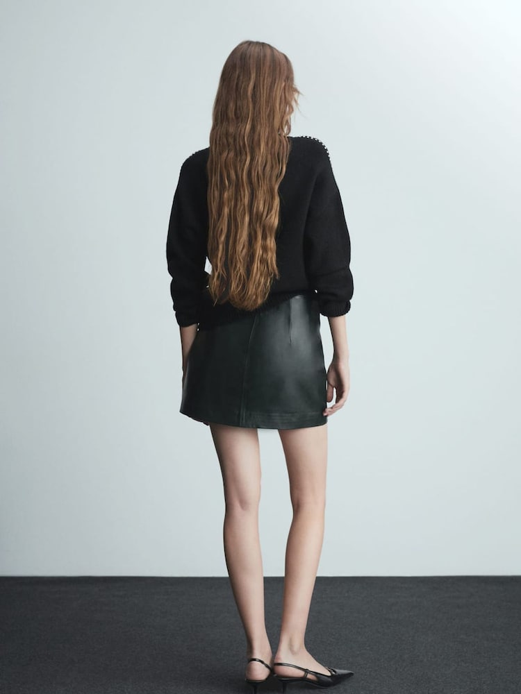 Mango Black Knitted Sweater With Glitter Detail - Image 2 of 6 Mango Black Knitted Sweater With Glitter Detail - Image 2 of 6