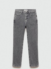 Mango Grey Claudia Waxed Slim-Fit Cropped Jeans - Image 6 of 7