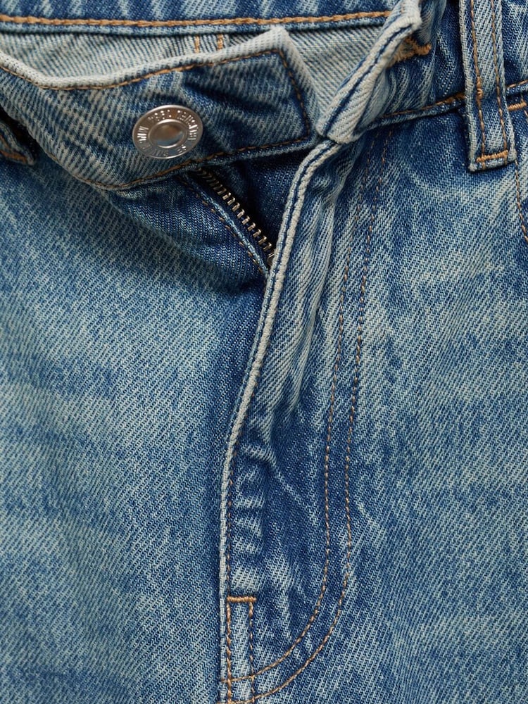 Mango Blue Turned-Up Straight Leg 100% Cotton Jeans - Image 7 of 7 Mango Blue Turned-Up Straight Leg 100% Cotton Jeans - Image 7 of 7