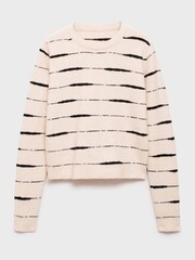 Mango Cream Round-Neck Striped 100% Cotton Sweater - Image 6 of 7