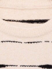 Mango Cream Round-Neck Striped 100% Cotton Sweater - Image 7 of 7