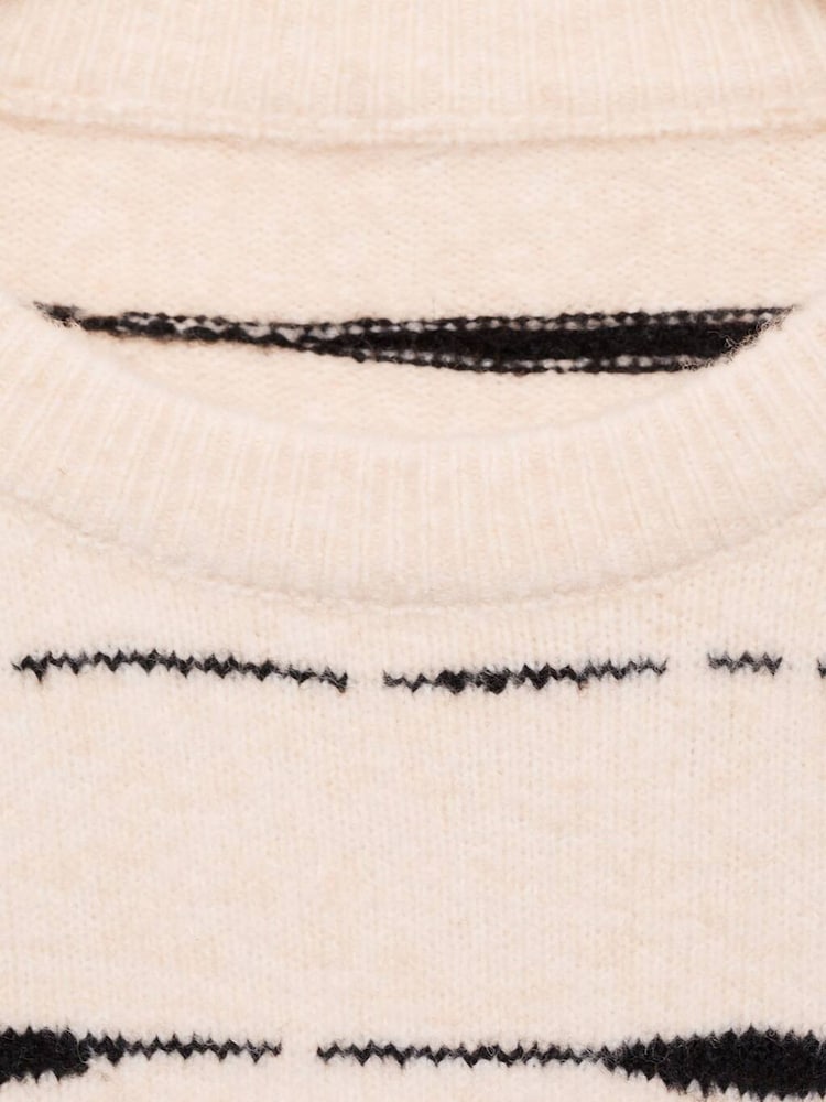 Mango Cream Round-Neck Striped 100% Cotton Sweater - Image 7 of 7 Mango Cream Round-Neck Striped 100% Cotton Sweater - Image 7 of 7