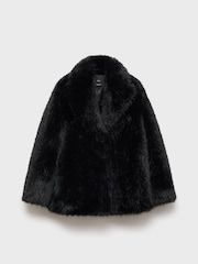 Mango Black Faux Fur Coat - Image 5 of 6