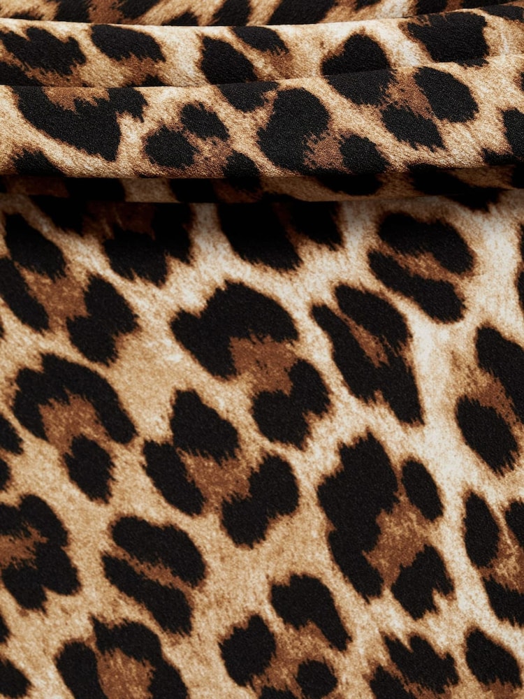 Mango Animal Leopard Print Off Shoulder Mini Dress - Image 6 of 6