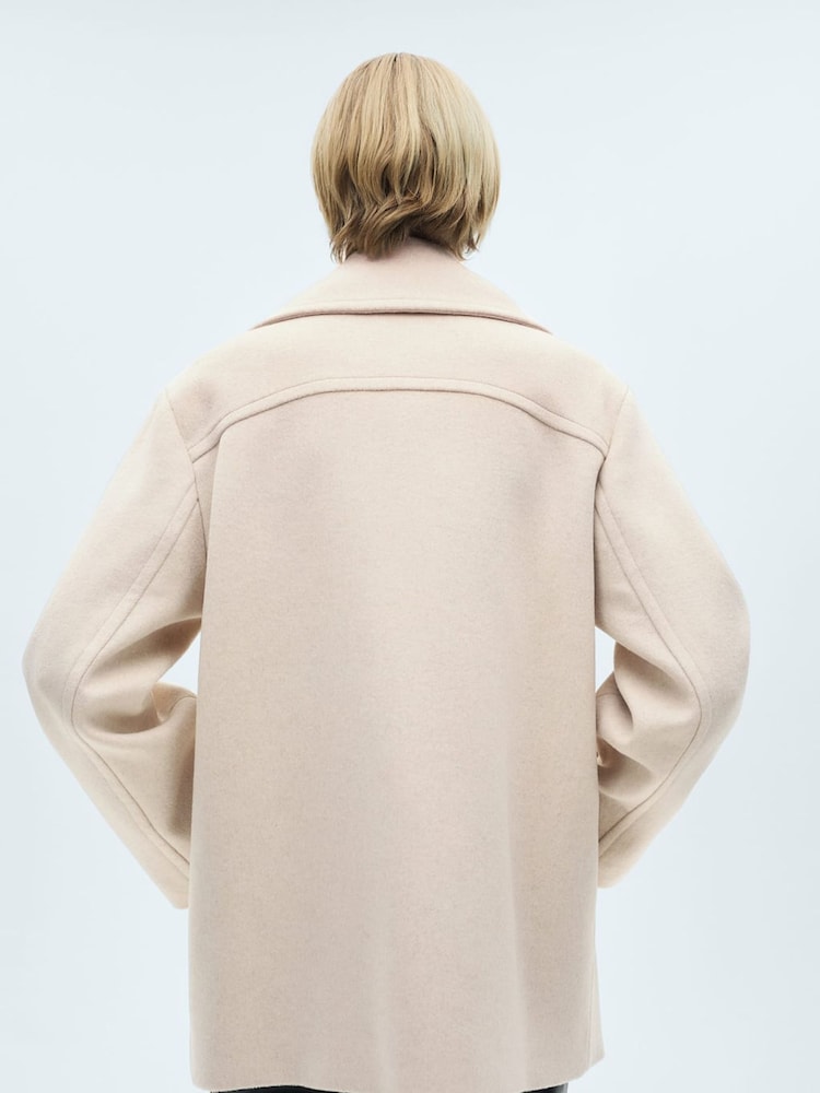 Mango Cream Double-Breasted Wool Coat - Image 2 of 6