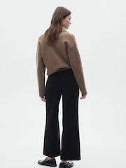 Mango Black Corduroy Culotte Trousers - Image 2 of 6