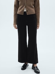 Mango Black Corduroy Culotte Trousers - Image 3 of 6