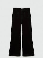 Mango Black Corduroy Culotte Trousers - Image 5 of 6