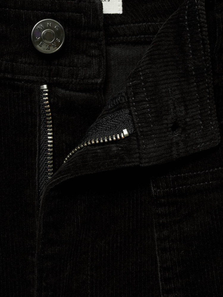 Mango Black Corduroy Culotte Trousers - Image 6 of 6