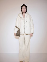 Mango Cream Hooded Quilted Puffer Jacket - Image 2 of 6