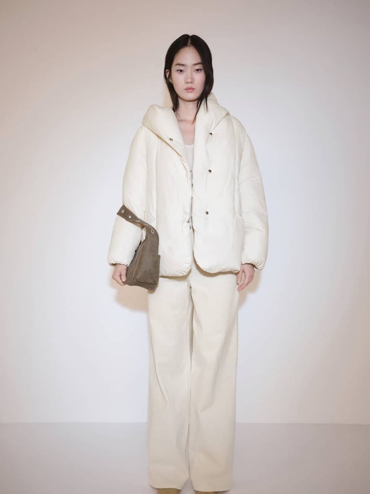 Mango Cream Hooded Quilted Puffer Jacket - Image 2 of 6 Mango Cream Hooded Quilted Puffer Jacket - Image 2 of 6