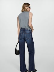 Mango Blue Danila Wide Leg High-Rise Full Length Jeans - Image 2 of 7